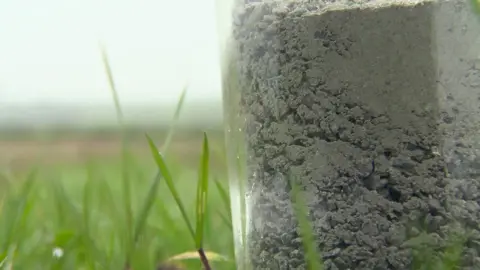 BBC basalt rock powder on fields in the Tyne Valley