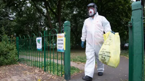 PA Media Testing waste being disposed of