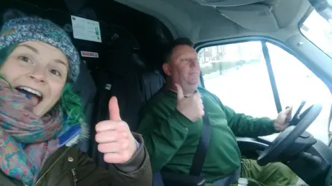 Lydia Howells Lydia Howells and the driver who picked her up