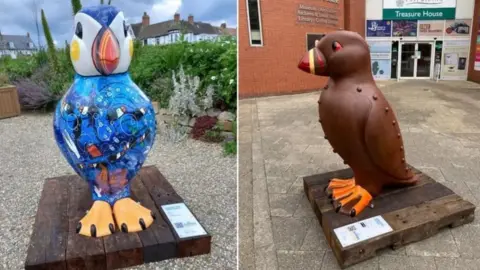 HULL IMAGES/HULL CITY COUNCIL Two puffin sculptures
