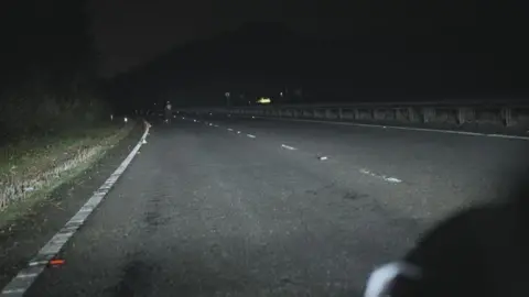 A road at night
