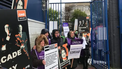 STUC Workers carrying placards