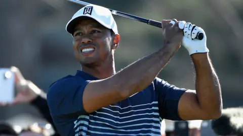 Tiger Woods during his second round at the Farmers Insurance Open
