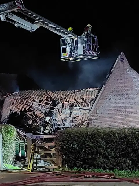 St Mary & All Saints Church Walsingham & Barsham Benefice Fire crews at a blaze at Walsingham village hall 