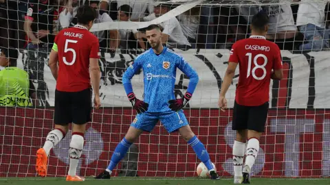 Harry Maguire, David de Gea and Casemiro