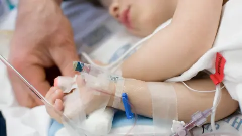 Getty Images file picture of a sick child in hospital