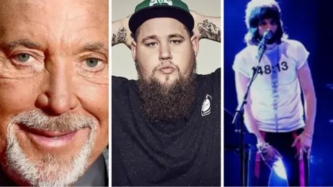 BBC/PA Sir Tom Jones, Rag'n'Bone Man and Kasabian