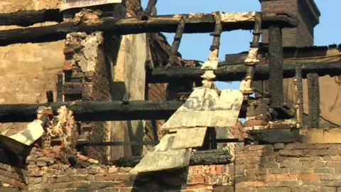 Betley Court fire scene