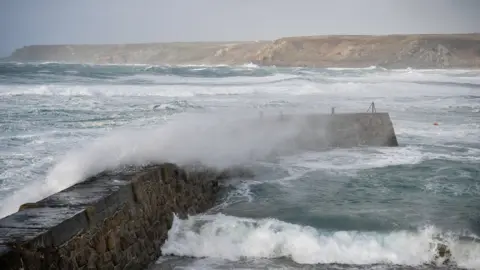 PA Media Rough sea at Sennen