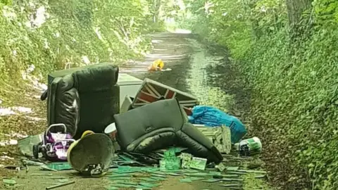 Nick Adams-King Fly-tip in Foxes Lane, West Wellow - May 2023