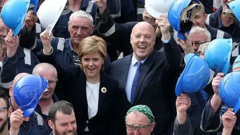 PA Media Nicola Sturgeon at ship yard