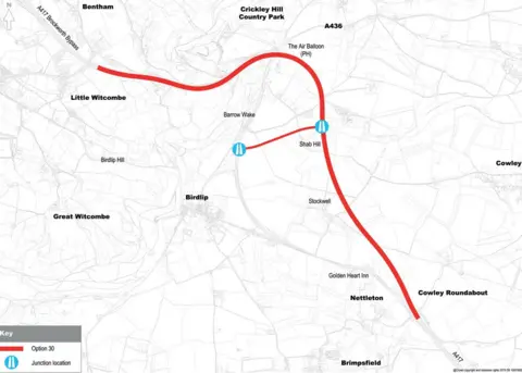 Highways England Map of proposed new road