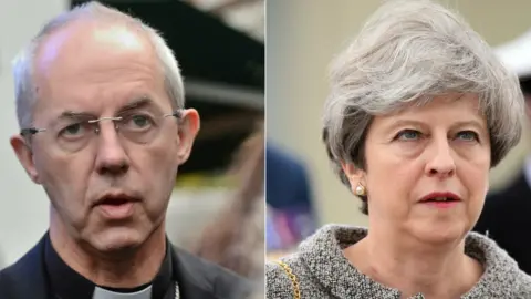 PA Justin Welby and Theresa May