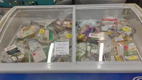 Ferndown Community Support freezer with food in