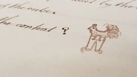 MERL Drawing of chicken in trousers