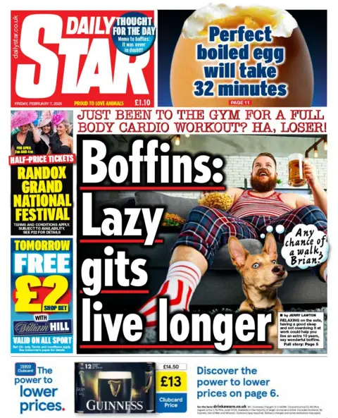 Daily Star Front Page with Headline: Lazy Gits live long