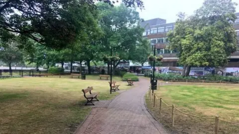 Benches in the park