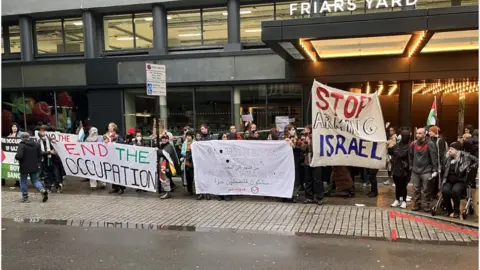 PA Media Protesters outside Labour HQ