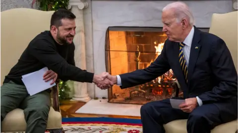 Getty Images Zelensky and Biden at the White House