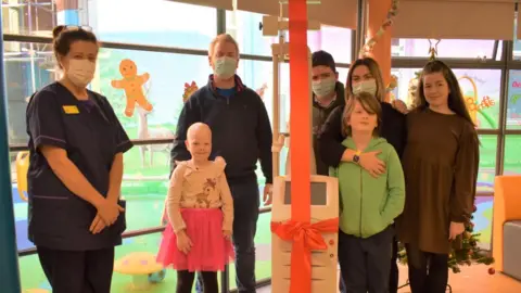 Birmingham Children's Hospital Elizabeth with family and nursing staff