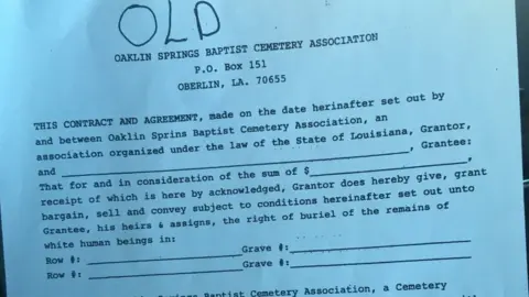 CBS The old contract said the cemetery was only for "white human beings"