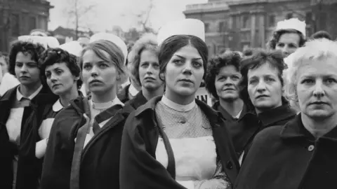 Getty Images Nurses protesting in 1962