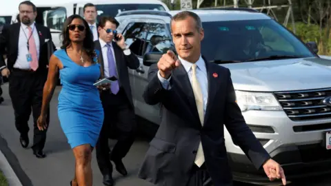 Reuters In order of White House aides - Sebastian Gorka, Omarosa Manigault Newman, Anthony Scaramucci, Corey Lewandowski and Rob Porter