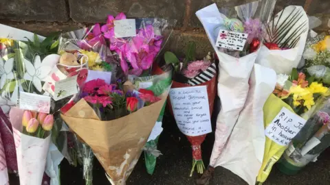 PA Flowers left outside the house in Kent Road