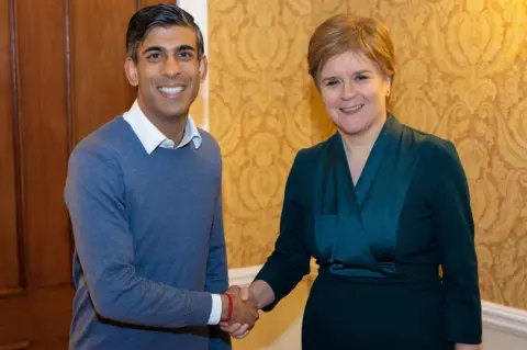 No 10 Downing Street Rishi Sunak and Nicola Sturgeon