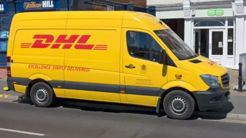 Getty Images Stock DHL van image