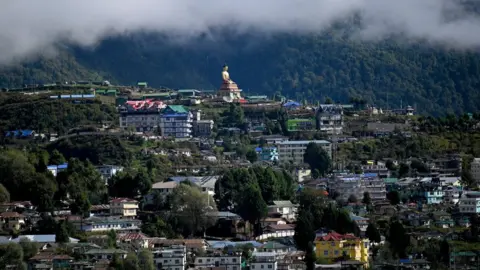 AFP A Buddha statue is pictured in Tawang near the Line of Actual Control (LAC), neighbouring China, in India's Arunachal Pradesh state on October 21, 2021.