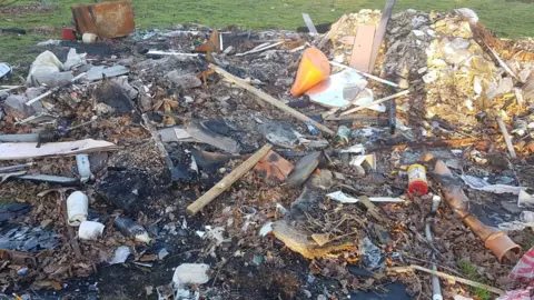 Rother District Council Rubbish dumped next door to Hastings Cemetery