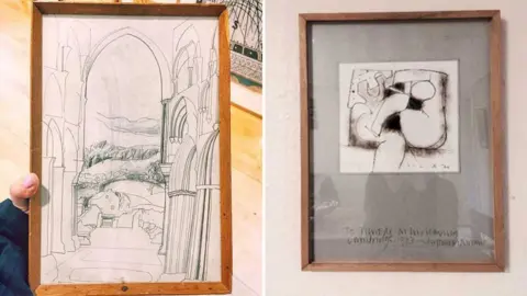 Kettle's Yard Rievaulx Abbey by Ben Nicholson and Sitting One by Roy Turner Durrant