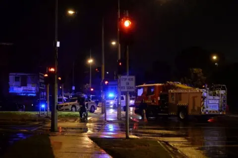 Getty Images Police closed surrounding streets as the incident unfolded