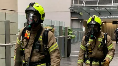 Metropolitan Police Handout London Fire Brigade carry out a training exercise