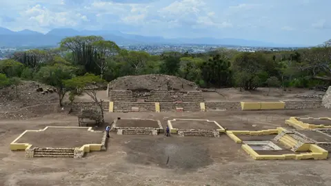 Melitón Tapia, INAH A wider shot of the site showing scale of ruins