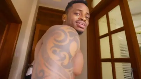 wcb_wasafi Diamond Platnumz being surprised at home by his record producers
