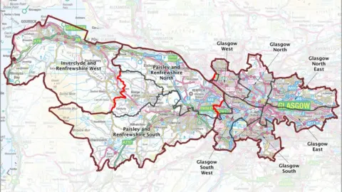 Boundary Commission for Scotland Map of seats around Glasgow