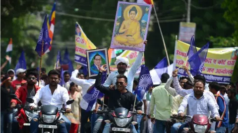 AFP Dalit protesters on the roads in Uttar Pradesh