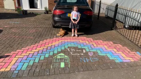 Vicky Wells A rainbow drawn by Vicky Wells' children