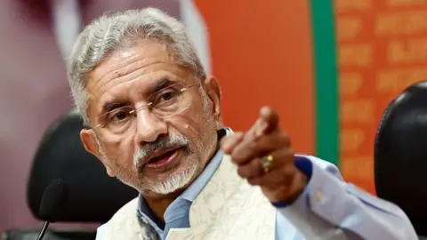 Getty Images Union Minister S. Jaishankar addresses a press conference at BJP HQ, DDU Marg, on April 1, 2024 in New Delhi, India. External Affairs Minister S. Jaishankar made a big charge on Monday involving former Prime Minister Pandit Jawaharlal Nehru over the Katchatheevu island row. Inferring from Nehru's views on the island, the Union minister said that for the former Prime Minister, the Katchatheevu islands had no importance and saw it as a "nuisance". (Photo by Vipin Kumar/Hindustan Times via Getty Images)