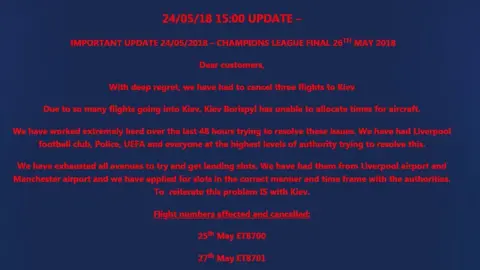 World Choice Sports Flight cancellation notice