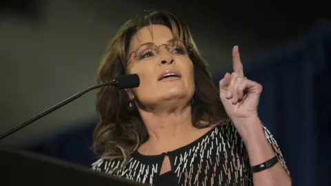 Getty Images Former Alaska Governor Sarah Palin speaks in Iowa on 19 January 2016