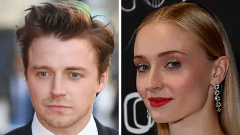 Getty Images Scottish actor Jack Lowden and Game of Thrones star Sophie Turner share their first names with hundreds of baby Scots