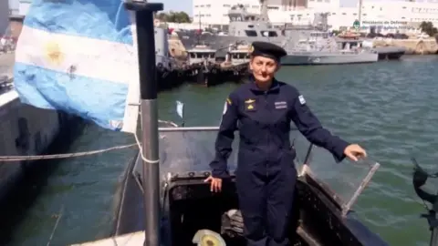 Reuters Maria Krawczyk, a submarine officer on board the Argentine navy submarine ARA San Juan, which went missing in the South Atlantic, is seen in this still image taken from a Ministry of Defense of Argentina video obtained by Reuters