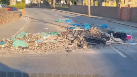 Social media Rubble in the road