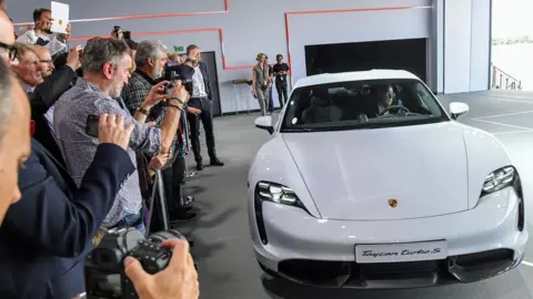 Getty Images Press photographing the new Porsche Taycan