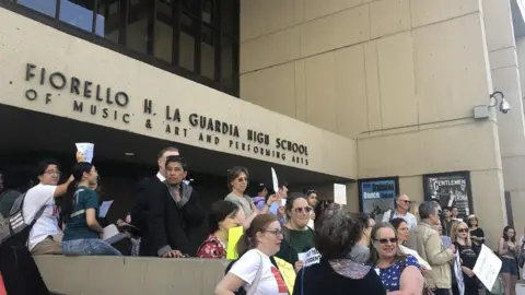 Krisnina Magpantay Students and parents protest at LaGuardia High School in New York City