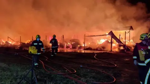 Taunton Fire Station Creech St Michael barn fire