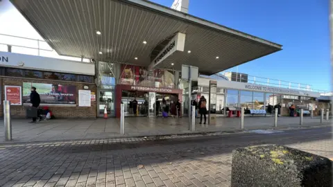 Emma Baugh/BBC Wide image of Peterborough Railways Station